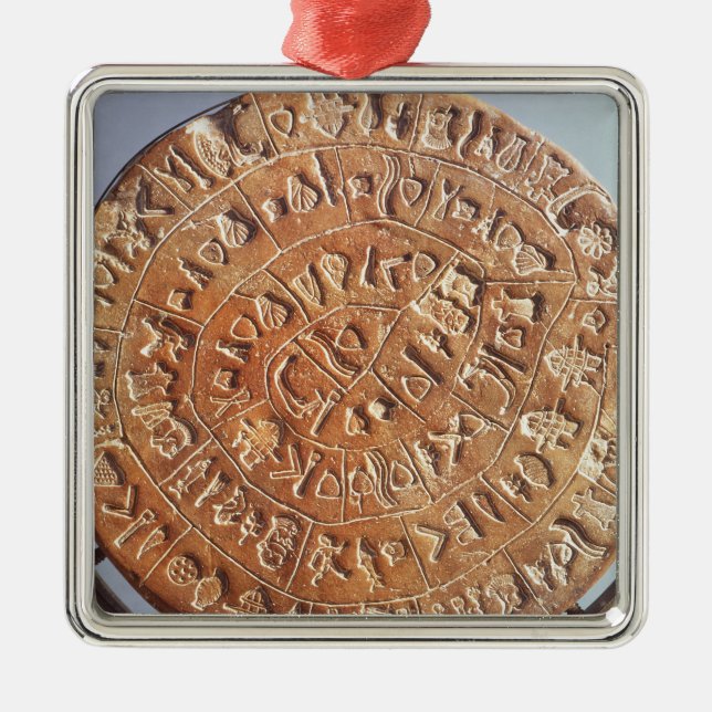 Das Phaistos Disc, mit unbekannter Bedeutung Silbernes Ornament (Vorne)
