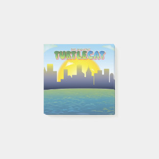 Das Phantastische Turtlecat City-Hintergrundbild u Post-it Klebezettel