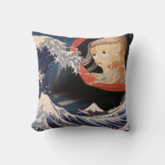 Das Phantom der großen Welle Kissen (Vorderseite)