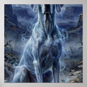 Das Phantom-Great-Dane-Halloween-Haustierporträt Poster