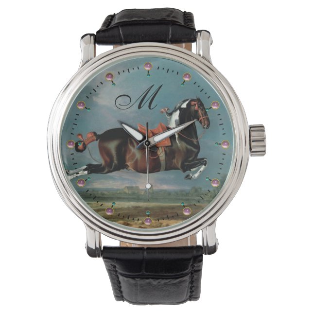 Das Piebaldpferd "Cehero"-Aufzuchtmonogramm Armbanduhr (Vorderseite)