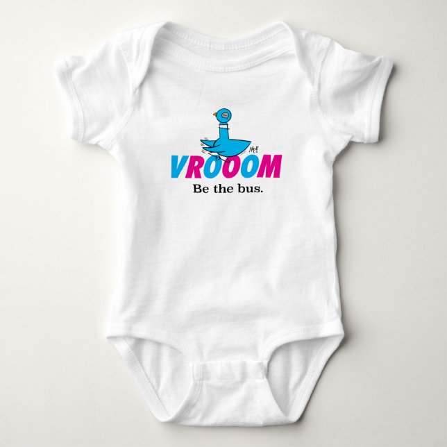 Das Pigeon Vroom Baby White Strampler (Vorderseite)