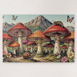 Das Pilz-Dorf unter den Bergen