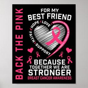 Das pink Best Friend Breast Cancer Awareness Poster