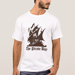 Das Piraten-Bucht-Brown-Logo-T-Shirt T-Shirt