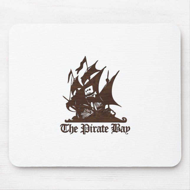 Das Piraten-Bucht-hölzerne Korn-Logo Mousepad (Vorne)