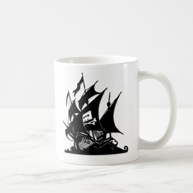 Das Piraten-Bucht-Logo-Schiff Kaffeetasse (Rechts)