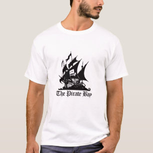 Das Piraten-Bucht-Schwarz-Logo-T-Shirt T-Shirt