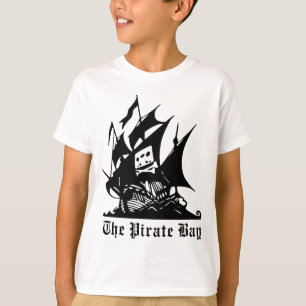 das Piratenbucht-Piratenschiffslogo T-Shirt