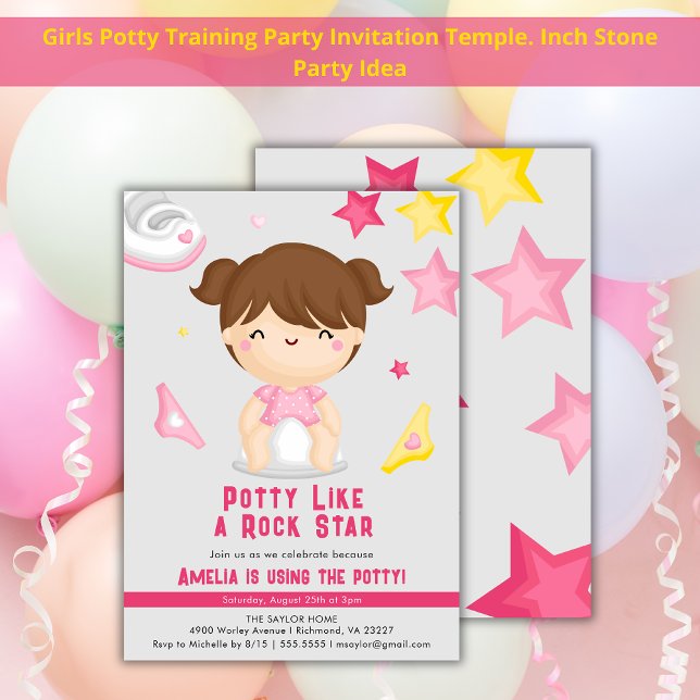 Das Pisstraining-Party von Rock-Star-Girls Einladung (Von Creator hochgeladen)