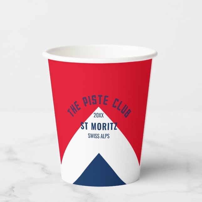 Das Piste Club Red Navy Custom Winter Ski Party Pappbecher (Vorderseite)
