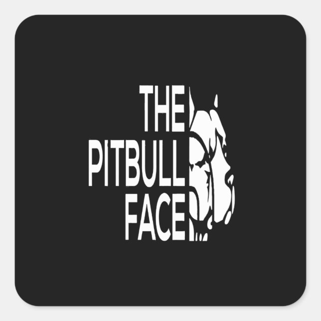 Das Pitbull-Gesicht Quadratischer Aufkleber (Vorderseite)