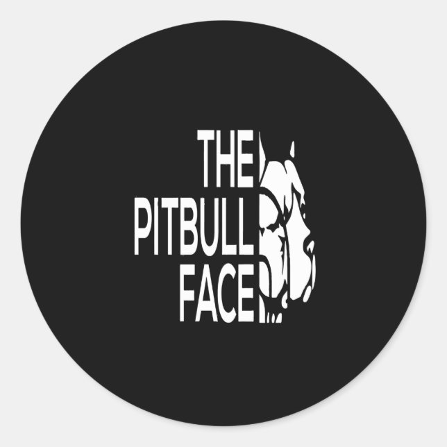 Das Pitbull-Gesicht Runder Aufkleber (Vorderseite)