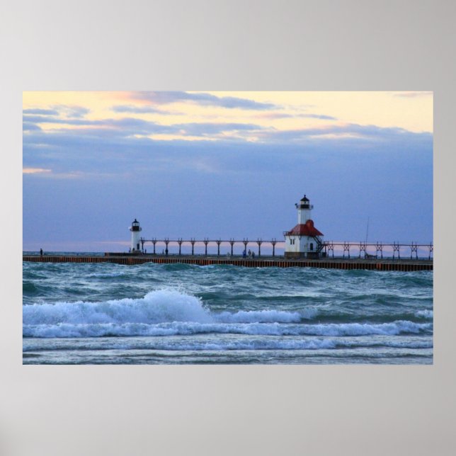 Das Plakat des Lake Michigan St. Joe Lighthouse (Vorne)