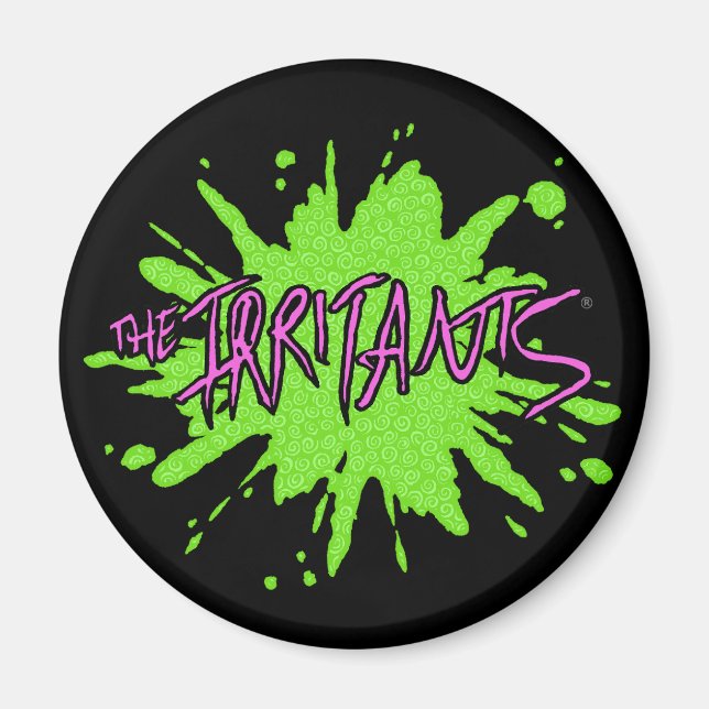Das Platsche Irritative-Logo - Rosa/Grün Magnet (Vorne)