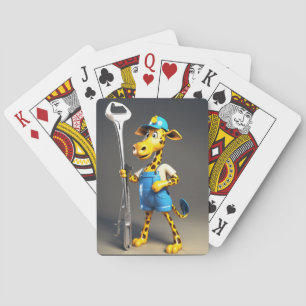 Das Plumbing-Giraffe-Funny-Animal-Design Spielkarten
