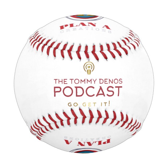 Das Podcast-Logo von Tommy Denos Baseball (Rückseite)