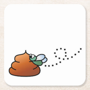 Das PooPoo Rechteckiger Pappuntersetzer