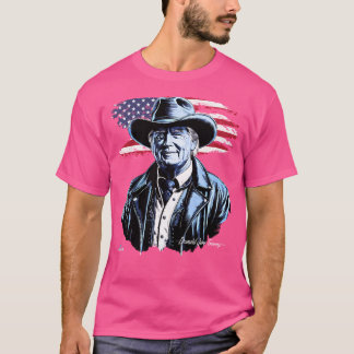 Das Portrait von Präsident Donald Trump in Cowboy  T-Shirt