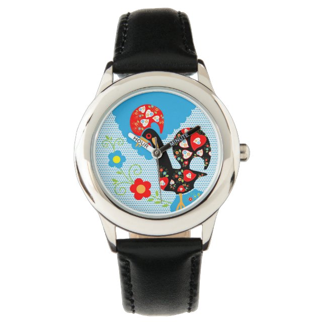 Das portugiesische Rooster von Barcelos Armbanduhr (Vorderseite)