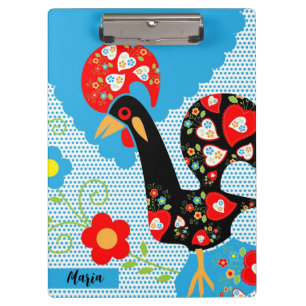 Das portugiesische Rooster von Barcelos Klemmbrett