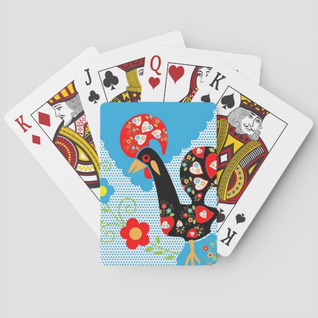 Das portugiesische Rooster von Barcelos Spielkarten (Rückseite)