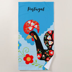 Das portugiesische Rooster von Barcelos Strandtuch