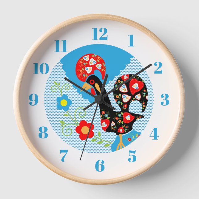 Das portugiesische Rooster von Barcelos Uhr (Vorderseite)