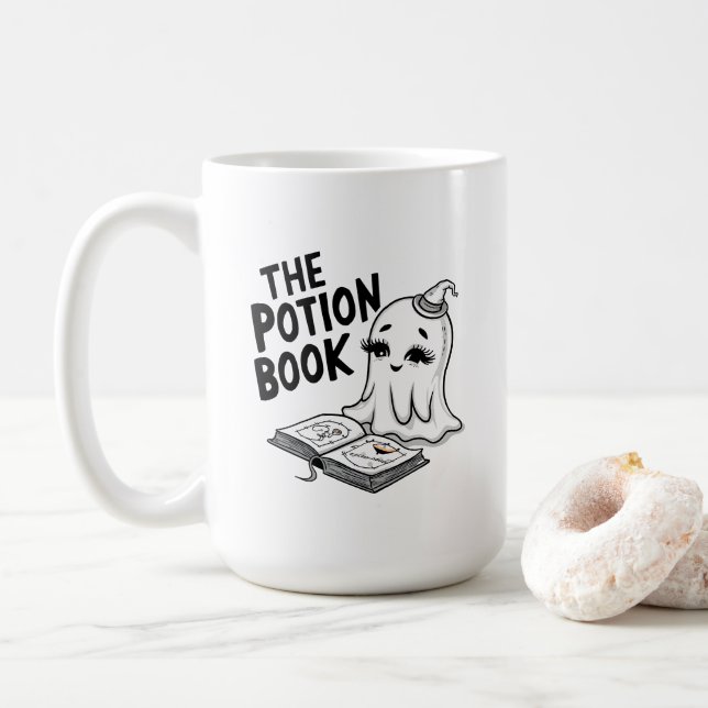 Das Posenbuch zu Halloween Kaffeetasse (Mit Donut)