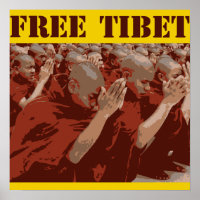 Das Poster der buddhistischen Mönche des Freien Ti