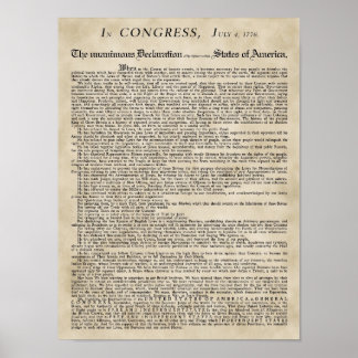 Das Poster der Unabhängigkeitserklärung