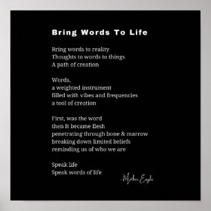 Das Poster "Gedicht an der Wand" mit Worten zum Le