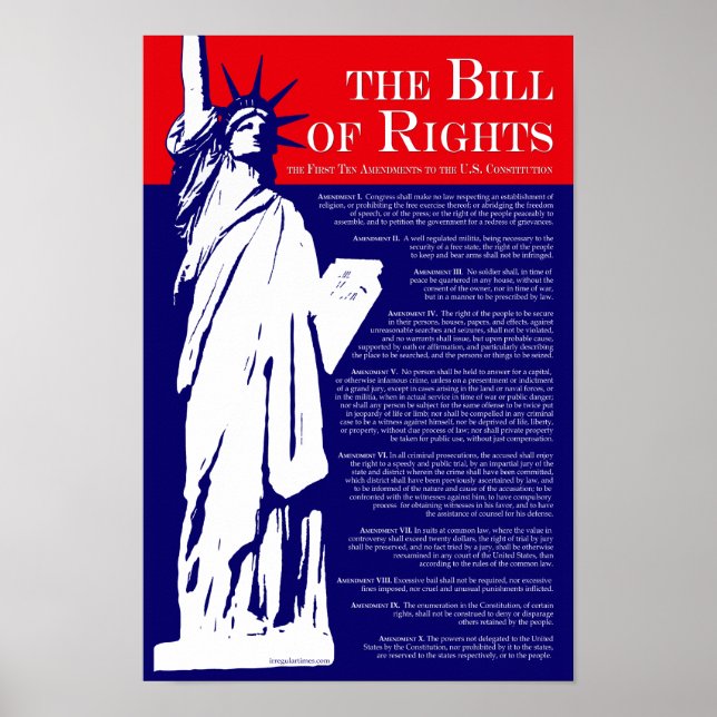 Das Poster zur Bill Rights (Vorne)