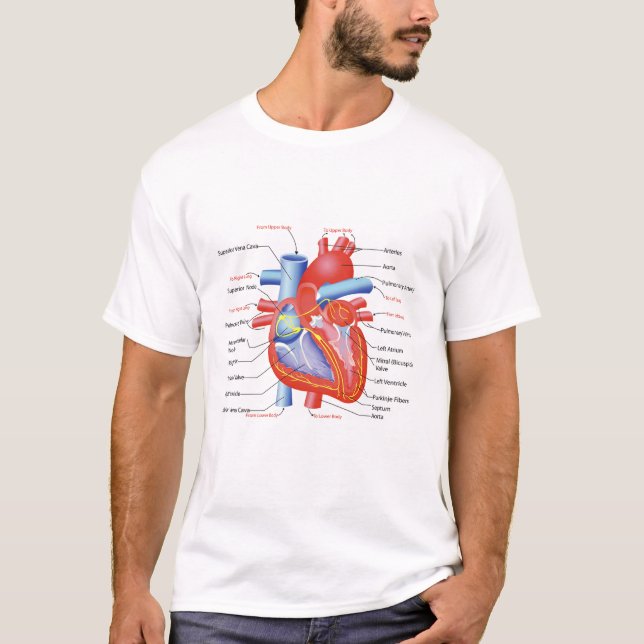 Das Poster zur Darstellung des menschlichen Herzdi T-Shirt (Vorderseite)