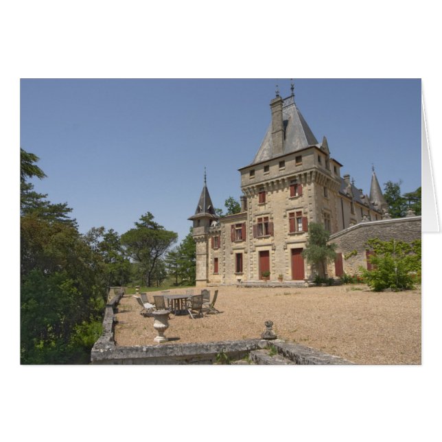 Das prächtige Chateau de Pressac und der Garten (Vorderseite (Horizontal))