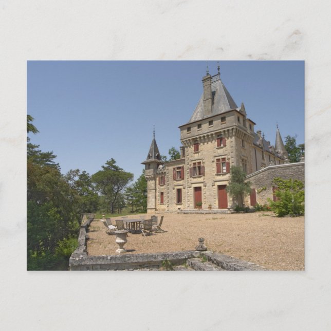 Das prächtige Chateau de Pressac und der Garten Postkarte (Vorderseite)