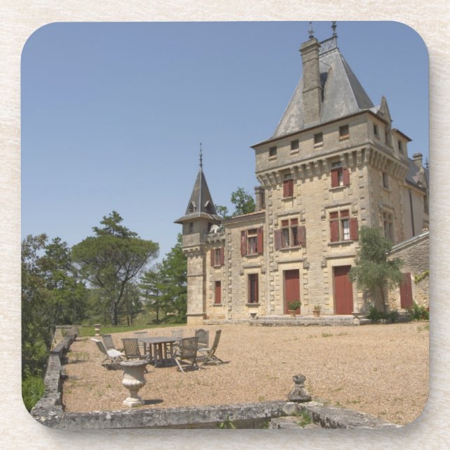 Das prächtige Chateau de Pressac und der Garten Untersetzer (Vorderseite)