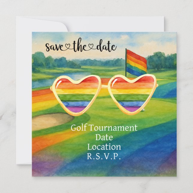 Das Pride Golf Turnier für Golfer Save The Date (Vorderseite)