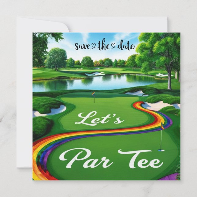 Das Pride Golf Turnier für Golfer Save The Date (Vorderseite)