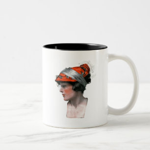 Das Profil der Frau Zweifarbige Tasse