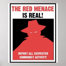 Das Propagandaposter der roten Bedrohung