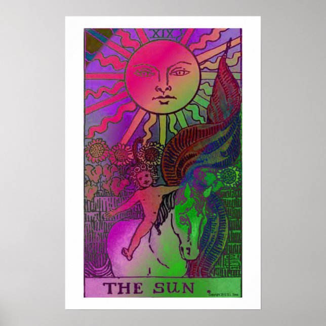 Das Psychedelische Poster der Sun Tarot Card (Vorne)