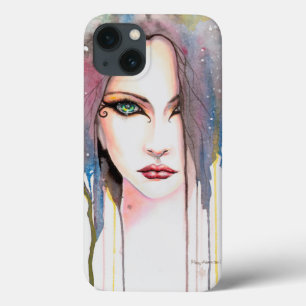 Das psychische Aquarell Moderne Kunst Portrait iPhone 13 Hülle