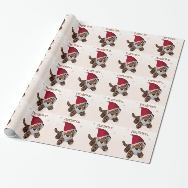 Das Purrfect Weihnachten - Tiger in der Geschenkpapier (Ungerollt)