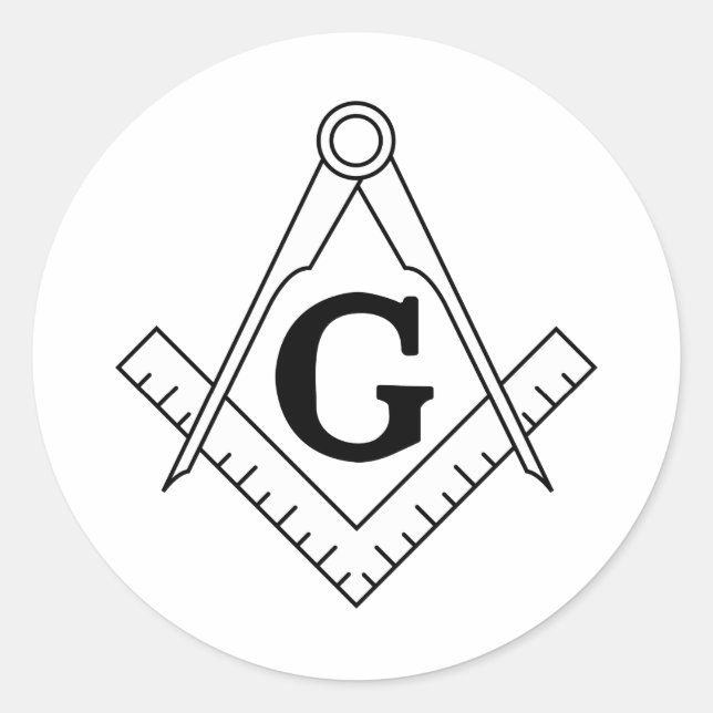 Das Quadrat und das Kompass-Freimaurerei-Symbol Runder Aufkleber (Vorderseite)