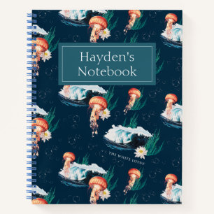 Das Quallen-Muster des weißen Lotus Ocean Notizbuch