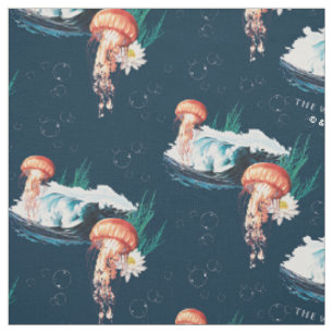 Das Quallen-Muster des weißen Lotus Ocean Stoff