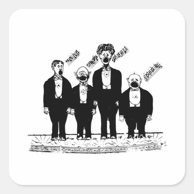 Das Quartett, Barbershop Sänger, Quadratischer Aufkleber (Vorderseite)