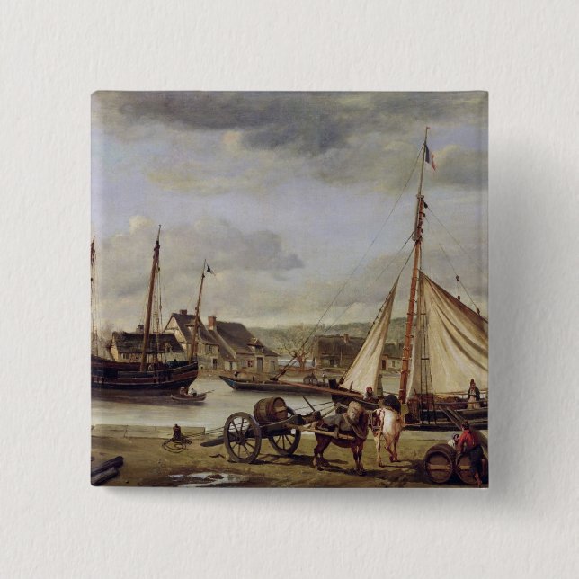 Das Quay des Kaufmannes in Rouen, 1834 Button (Vorderseite)