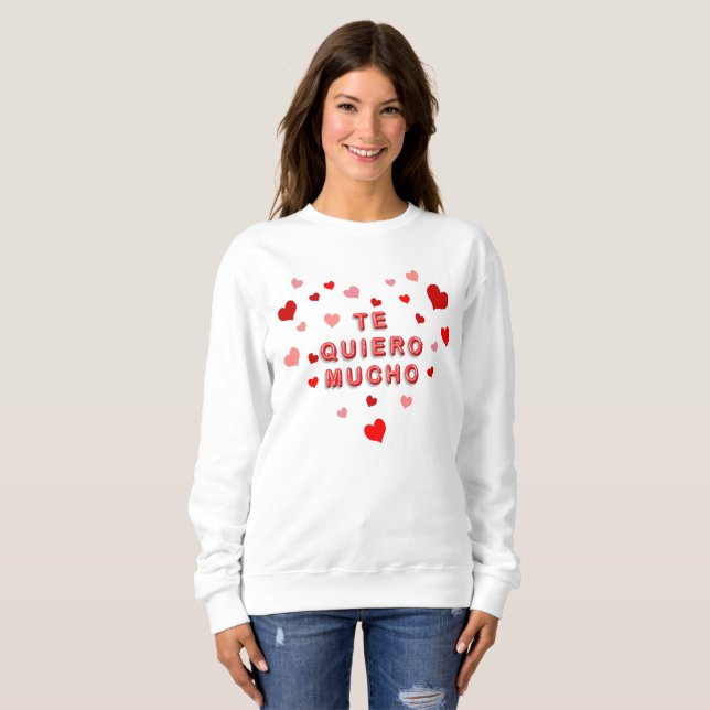 Das Quiero Mucho Rote Herzen gestalten ein großes  Sweatshirt (Vorne ganz)